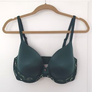 Victoria's Secret Lined Perfect Coverage Underwire Bra Green Gold 36DDD